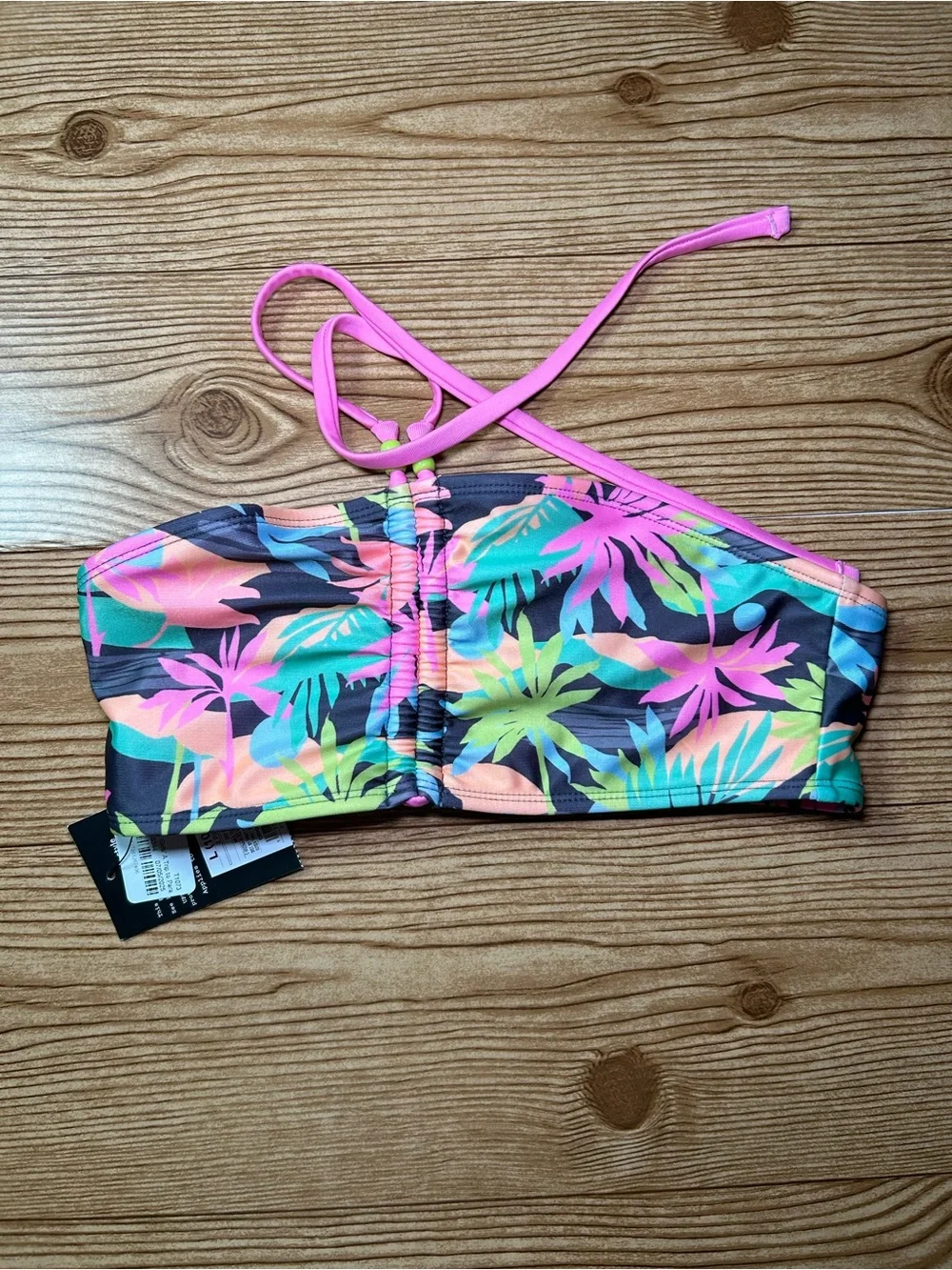 Art Class Girls L 10/12 Tropical Floral 1 Piece Bikini Swimsuit Set UPF 50+ NWT